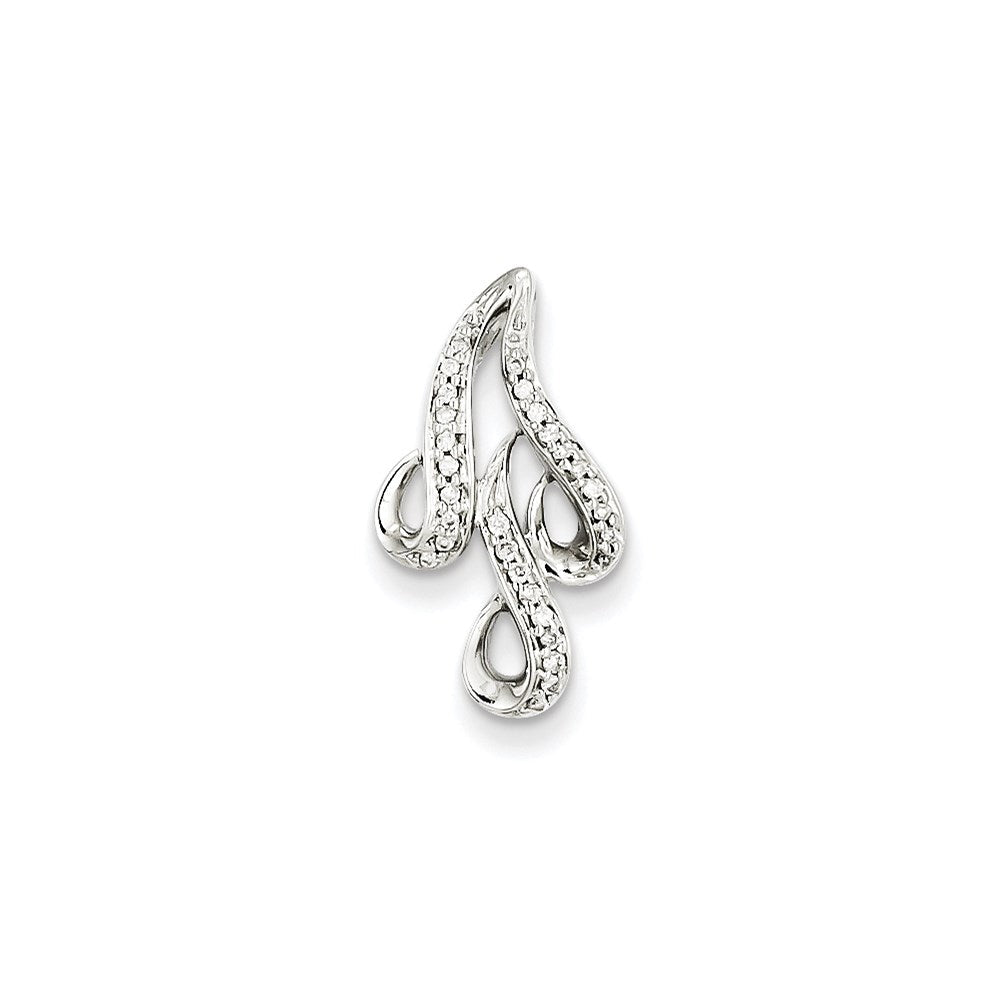 14K Weißgold Anhänger mit Wirbeln und 0,1 ct. echten Diamanten