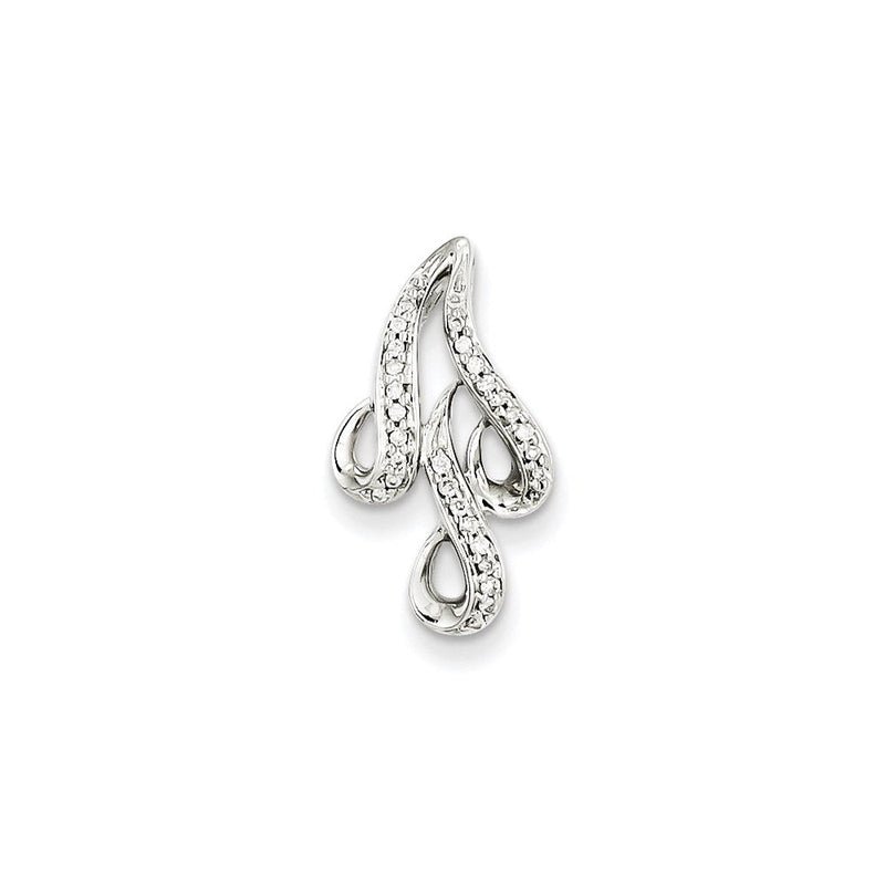 14K Weißgold Anhänger mit Wirbeln und 0,1 ct. echten Diamanten