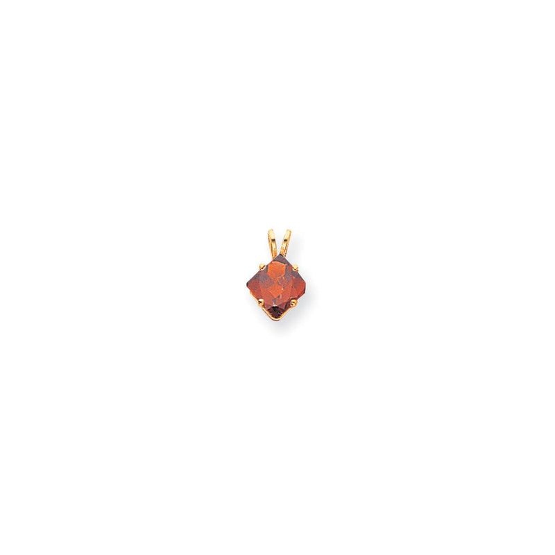 14K Gelbgold Anhänger mit Granat im Princess-Schliff, 7 mm
