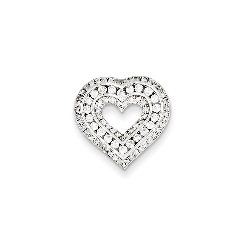 14K Weißgold Herzanhänger mit 0,5 ct. echten Diamanten, Gleitanhänger