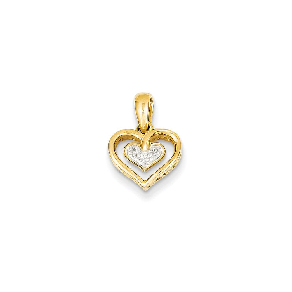 Herzanhänger aus 14K Gelbgold mit echten Diamanten