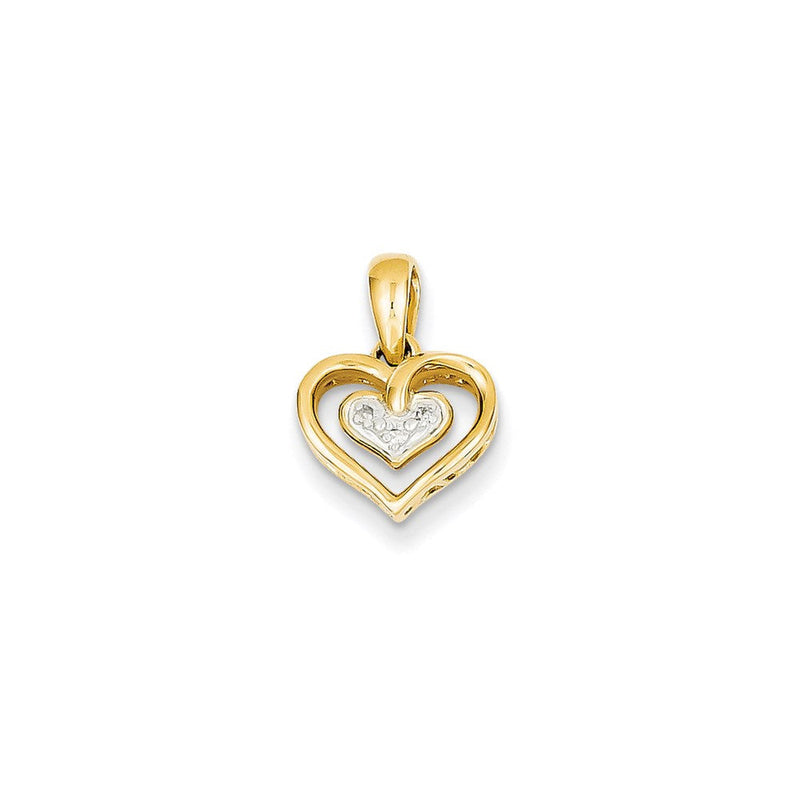 Herzanhänger aus 14K Gelbgold mit echten Diamanten