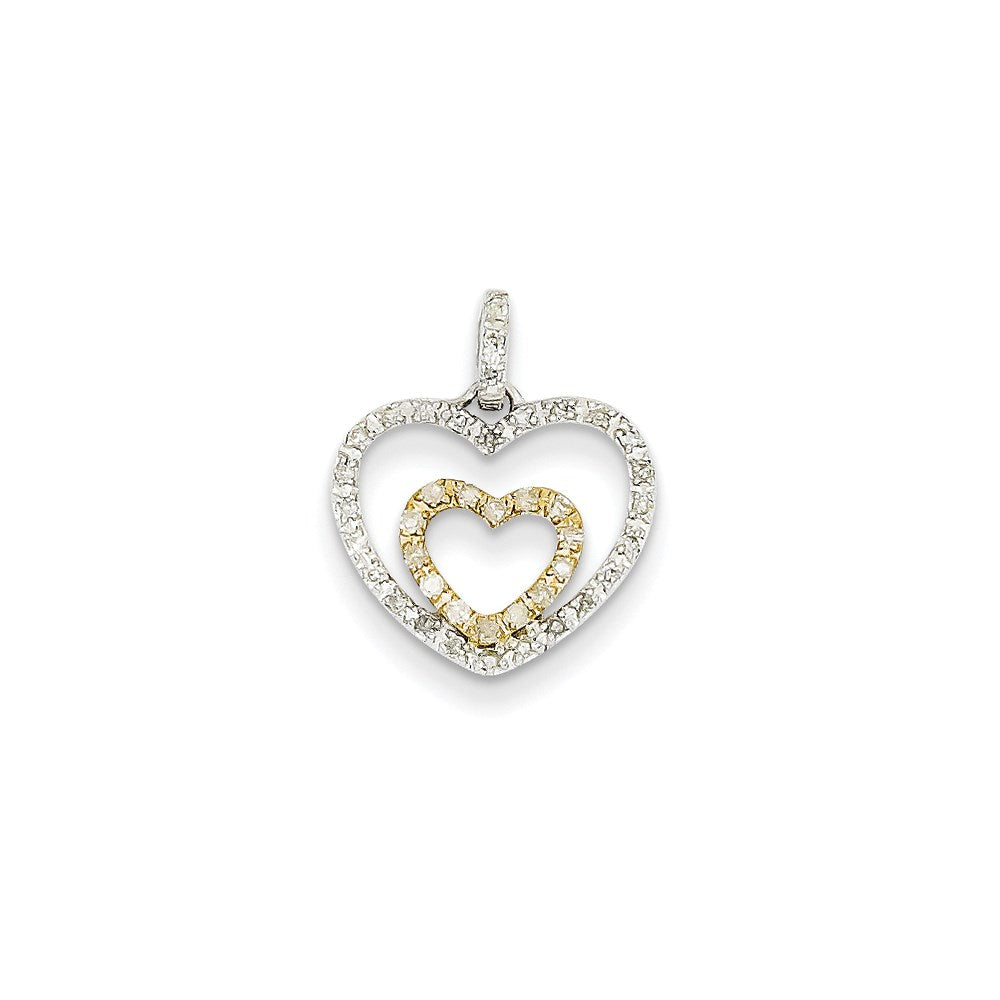 14K Bicolor-Gold Anhänger mit echtem Diamant