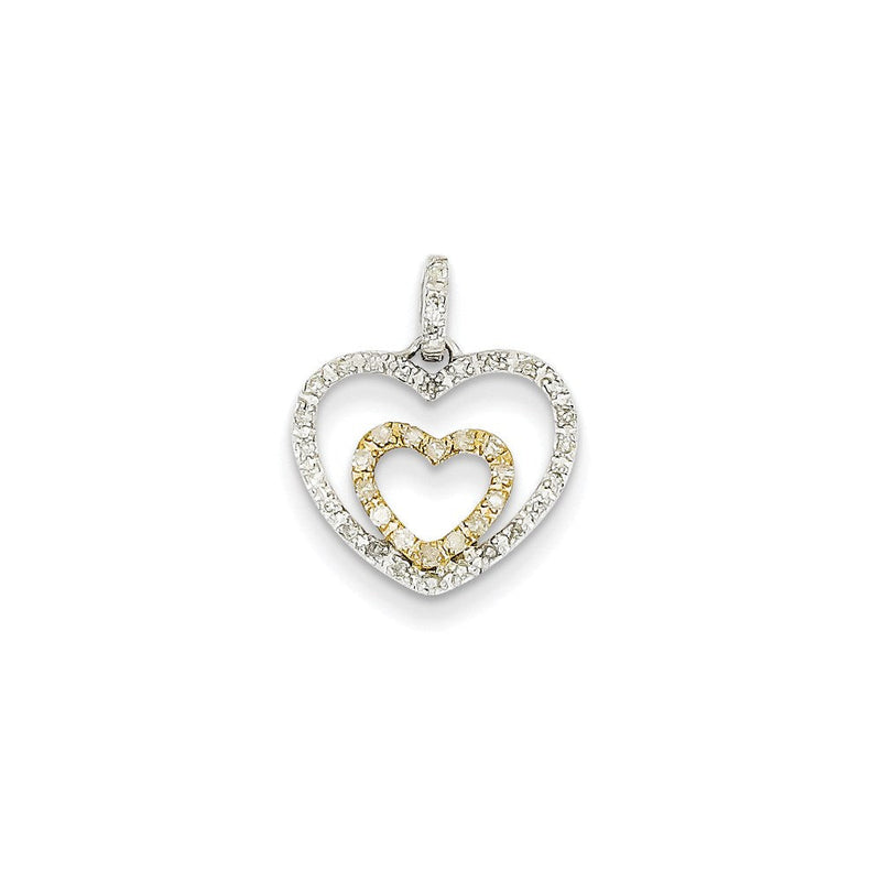 14K Bicolor-Gold Anhänger mit echtem Diamant
