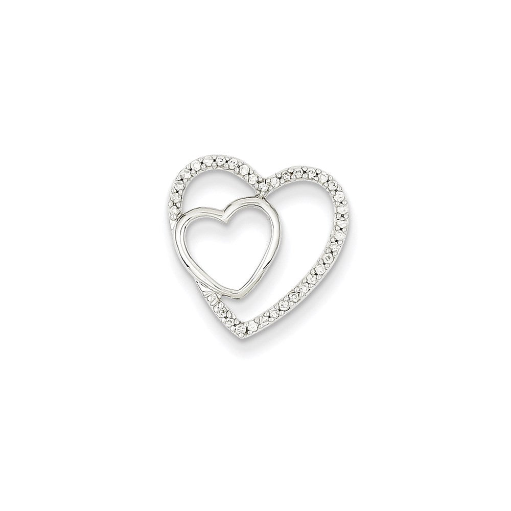 14K Weißgold Anhänger mit echtem Diamant