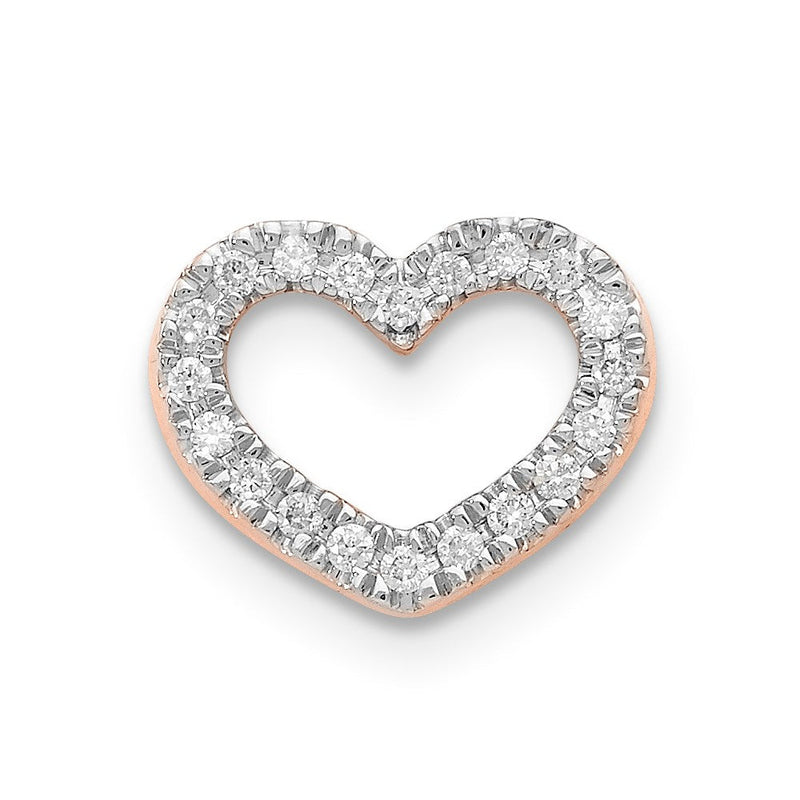 14K Roségold Diamant-Herz-Slide-Anhänger