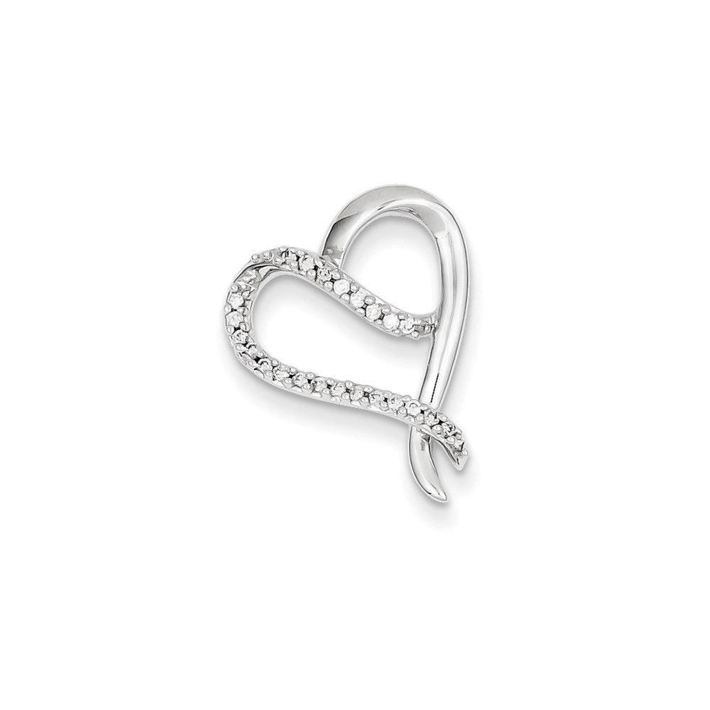14 Karat Weißgold Anhänger mit echtem Diamant