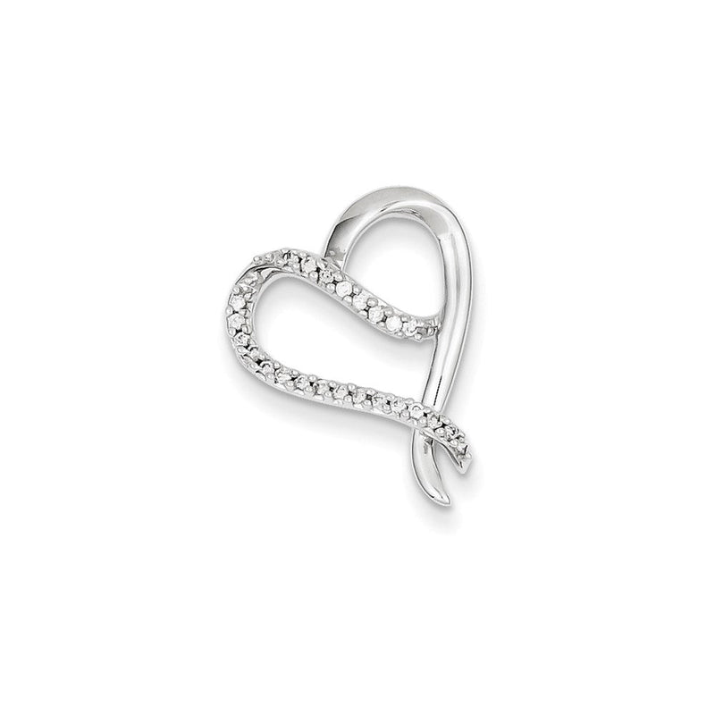 14 Karat Weißgold Anhänger mit echtem Diamant