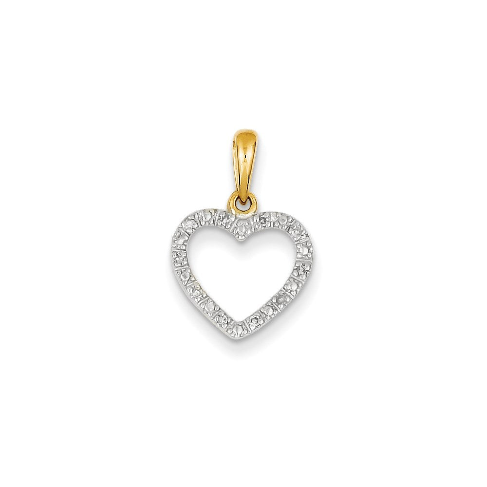 14K Gelbgold Herzanhänger mit echten Diamanten