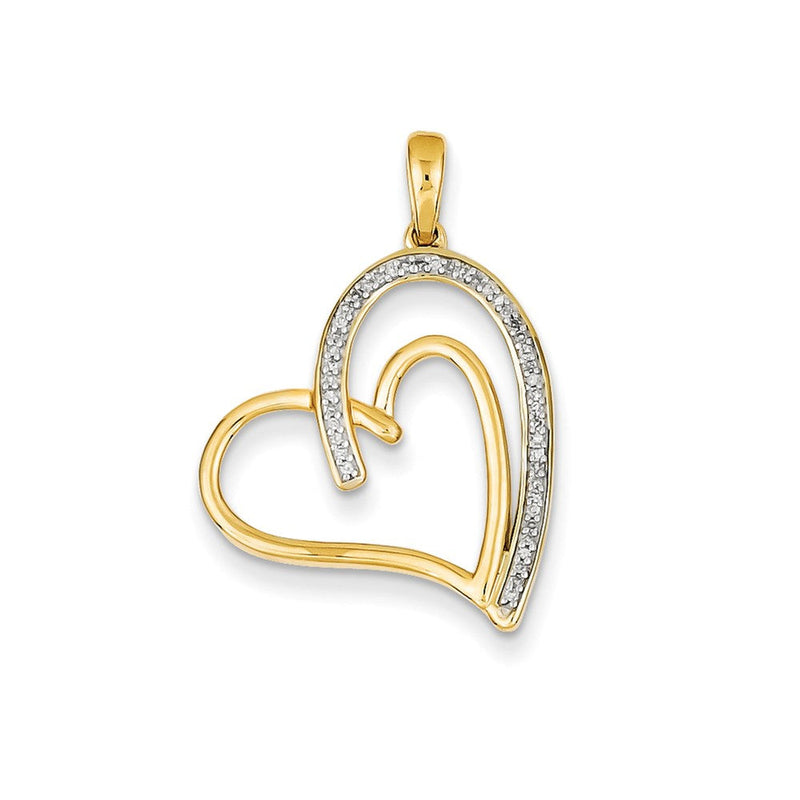 14K Gelbgold Anhänger mit echten Diamanten
