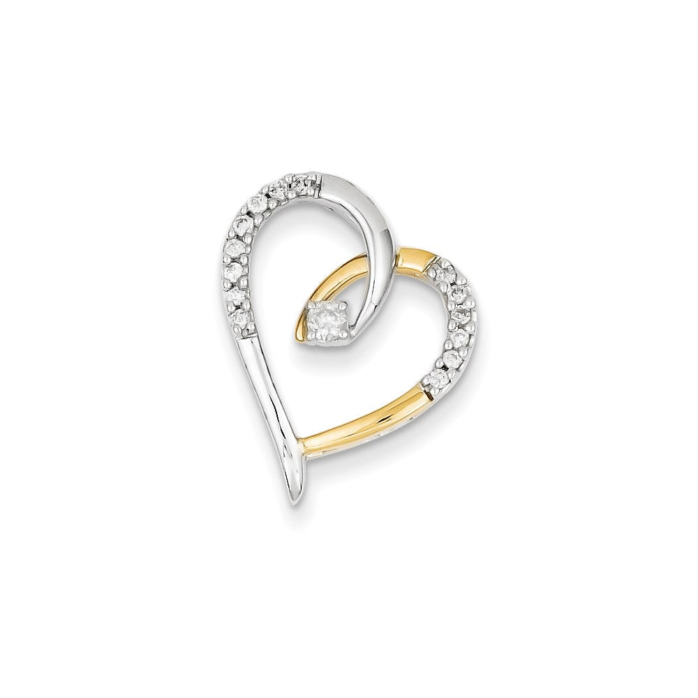 Herzanhänger aus 14K Bicolor-Gold mit echtem Diamanten