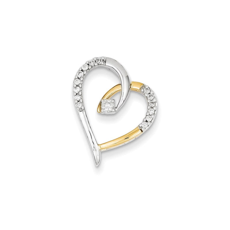 Herzanhänger aus 14K Bicolor-Gold mit echtem Diamanten
