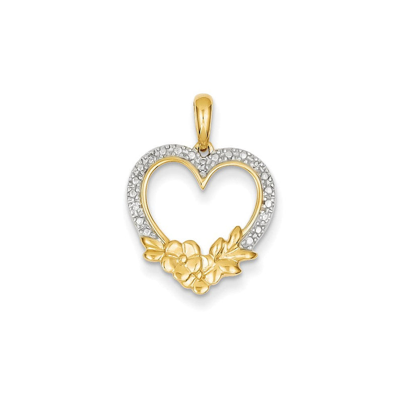14K Gelbgold & Rhodium echter Diamant-Anhänger