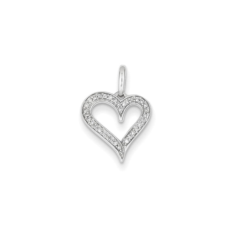 14K Weißgold Diamant-Herz-Anhänger