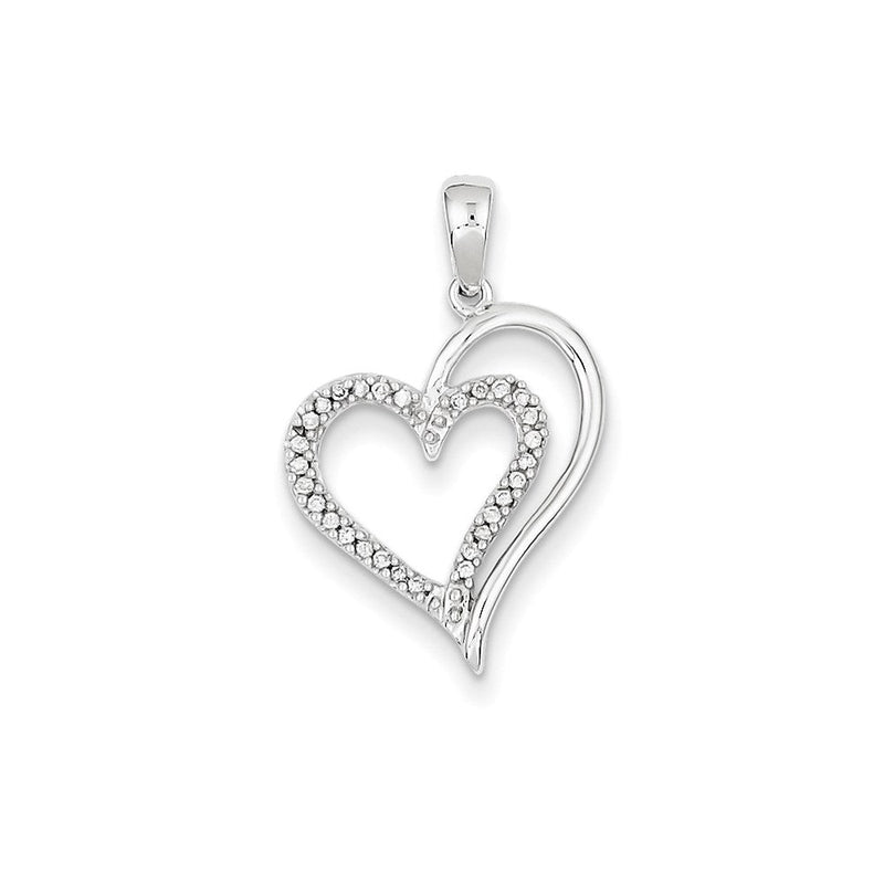14K Weißgold Anhänger mit echten Diamanten