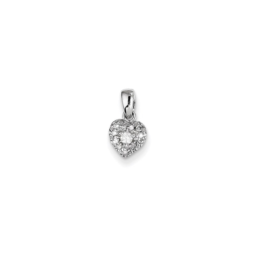 14K Weißgold Anhänger mit echtem Diamant