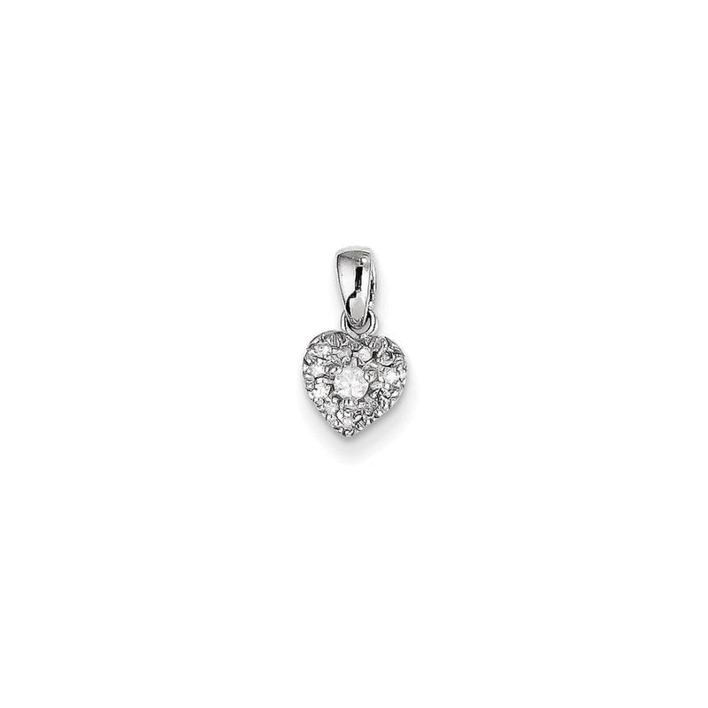 14K Weißgold Anhänger mit echtem Diamant