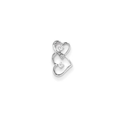 Kette mit Diamant-Doppelherz-Anhänger aus 14K Weißgold