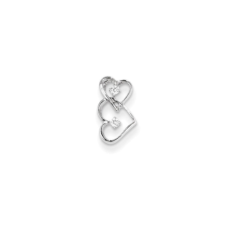 Kette mit Diamant-Doppelherz-Anhänger aus 14K Weißgold