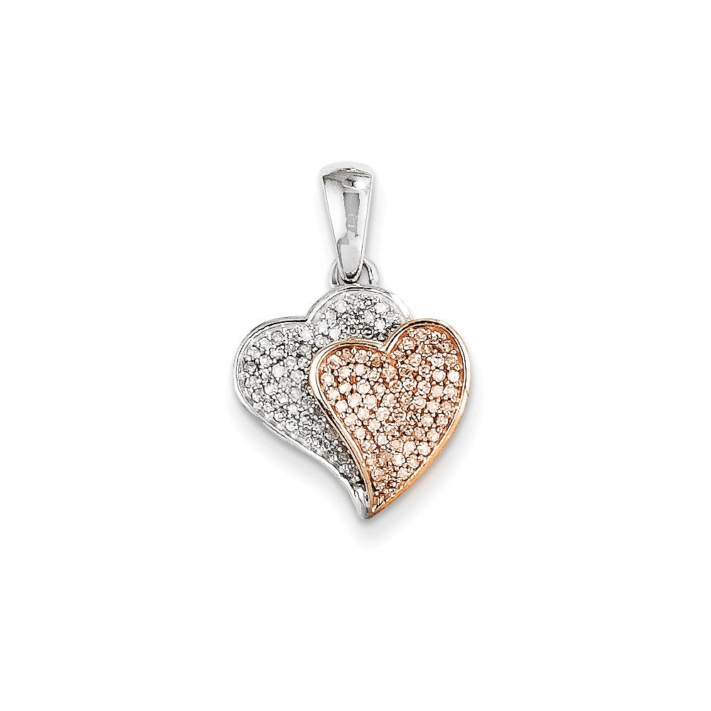 14K Bicolor Gold Anhänger mit echten Diamanten