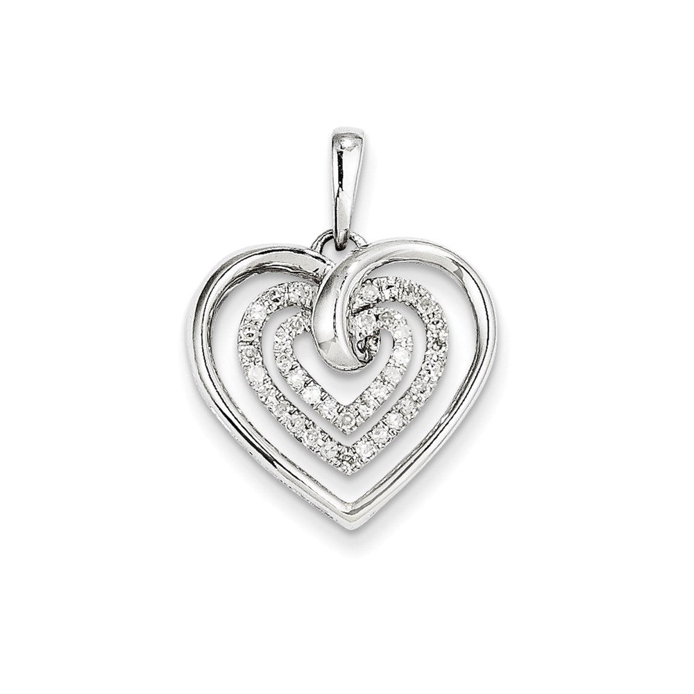 14K Weißgold Herzanhänger mit 0,25 ct. echtem Diamanten