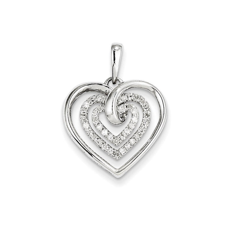 14K Weißgold Herzanhänger mit 0,25 ct. echtem Diamanten
