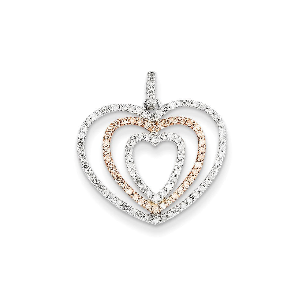 14K Bicolor-Gold Anhänger mit echten Diamanten