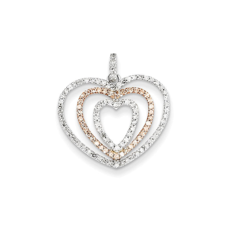 14K Bicolor-Gold Anhänger mit echten Diamanten