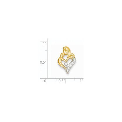 14K Gold Diamant-Herz-Anhänger zum Aufschieben