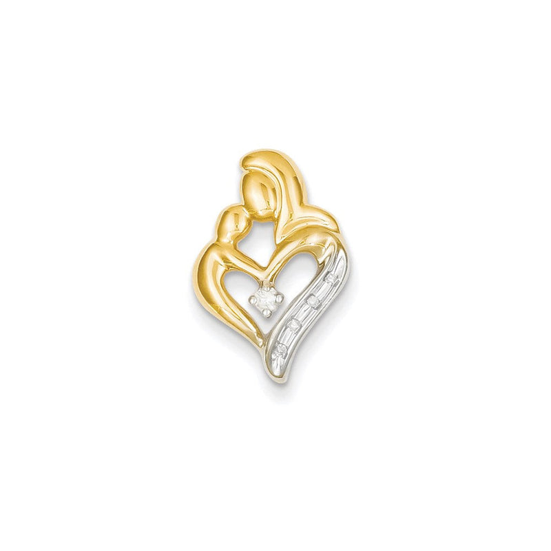 14K Gold Diamant-Herz-Anhänger zum Aufschieben