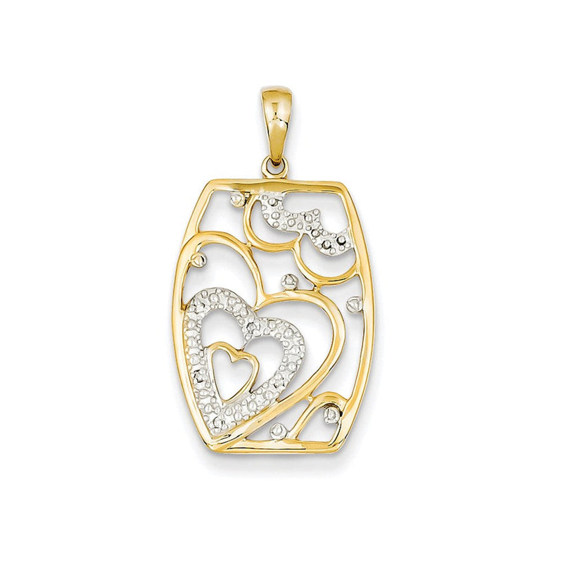 14K Gelbgold Echtdiamant-Anhänger