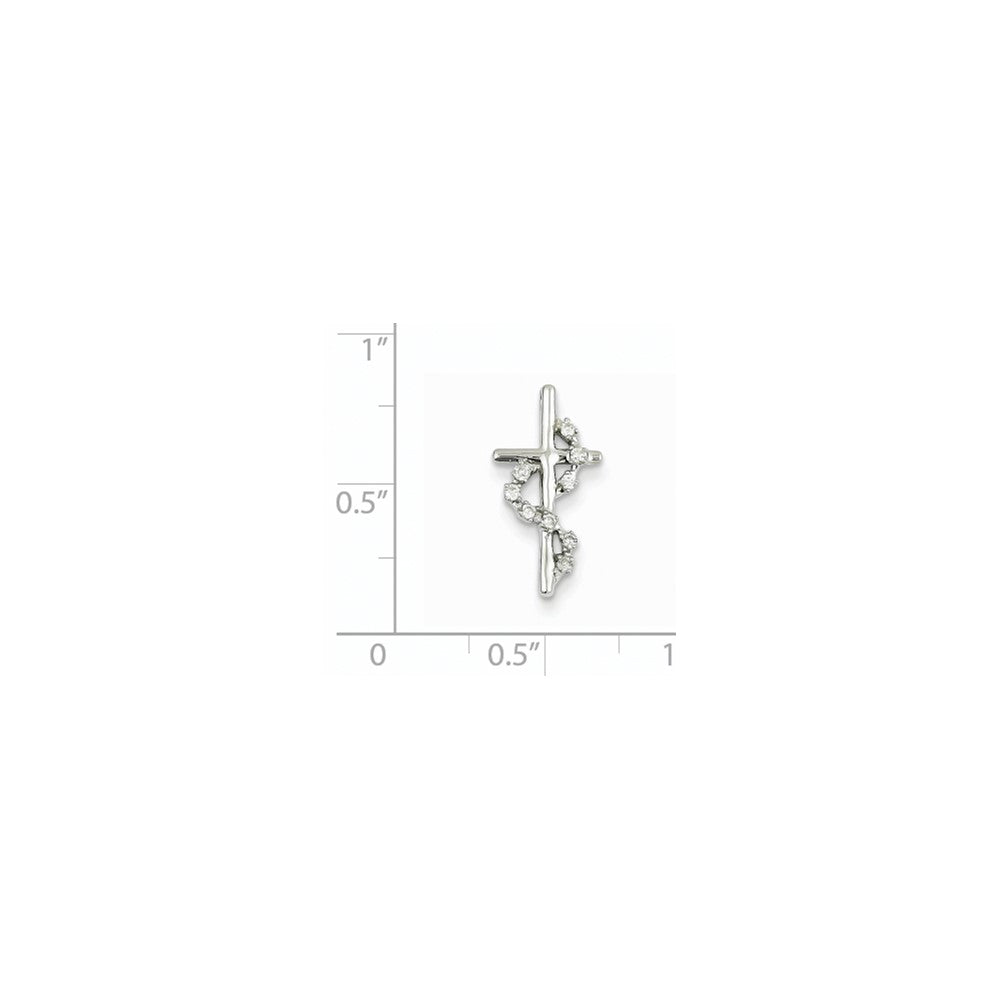14K Weißgold Kreuzanhänger mit echten Diamanten