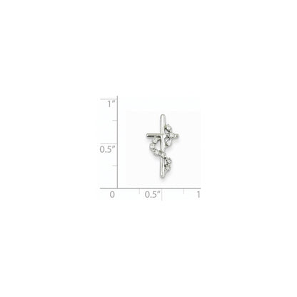 14K Weißgold Kreuzanhänger mit echten Diamanten