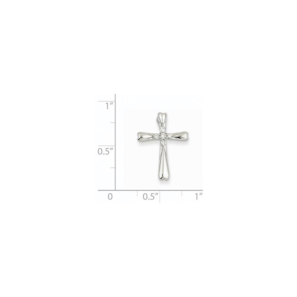 14K Weißgold & Echtdiamant-Kreuz-Gleitanhänger