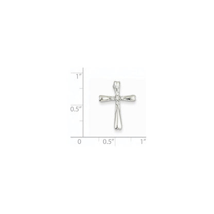 14K Weißgold & Echtdiamant-Kreuz-Gleitanhänger