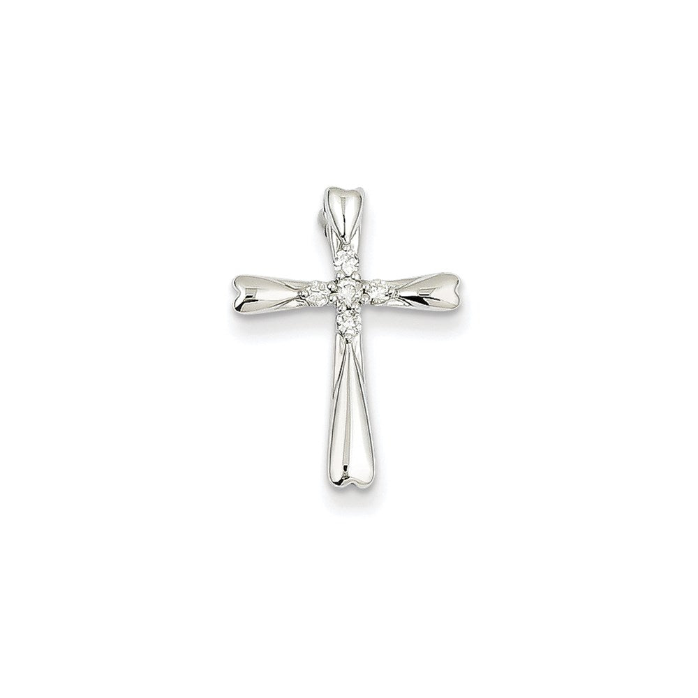 14K Weißgold & Echtdiamant-Kreuz-Gleitanhänger