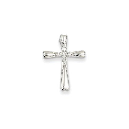 14K Weißgold & Echtdiamant-Kreuz-Gleitanhänger