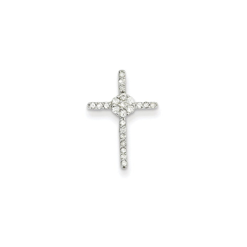 Kreuzanhänger zum Aufschieben aus 14K Weißgold mit Diamanten
