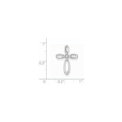 14K Weißgold & Echtdiamant-Kreuz-Gleitanhänger