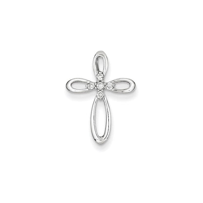 14K Weißgold & Echtdiamant-Kreuz-Gleitanhänger