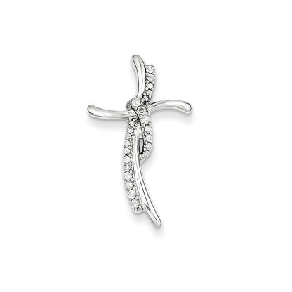 14K Weißgold Kreuzanhänger mit 0,15 ct. echtem Diamant, Gleitanhänger