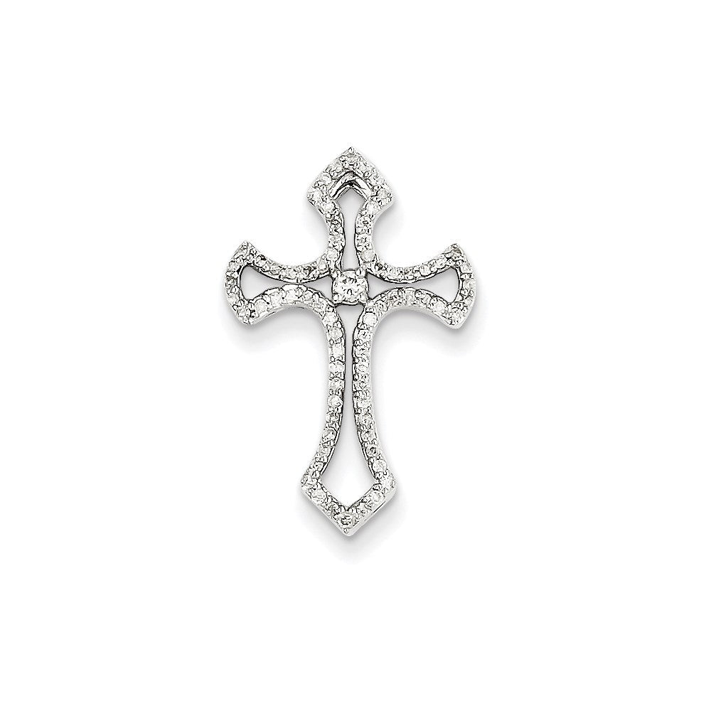 14K Weißgold Echt Diamant Kette Anhänger