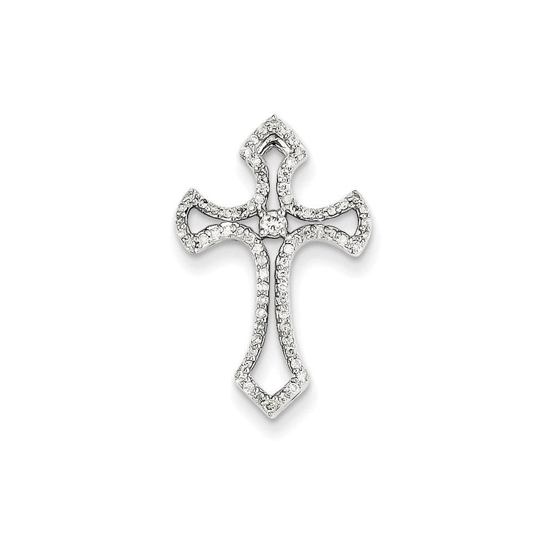 14K Weißgold Echt Diamant Kette Anhänger