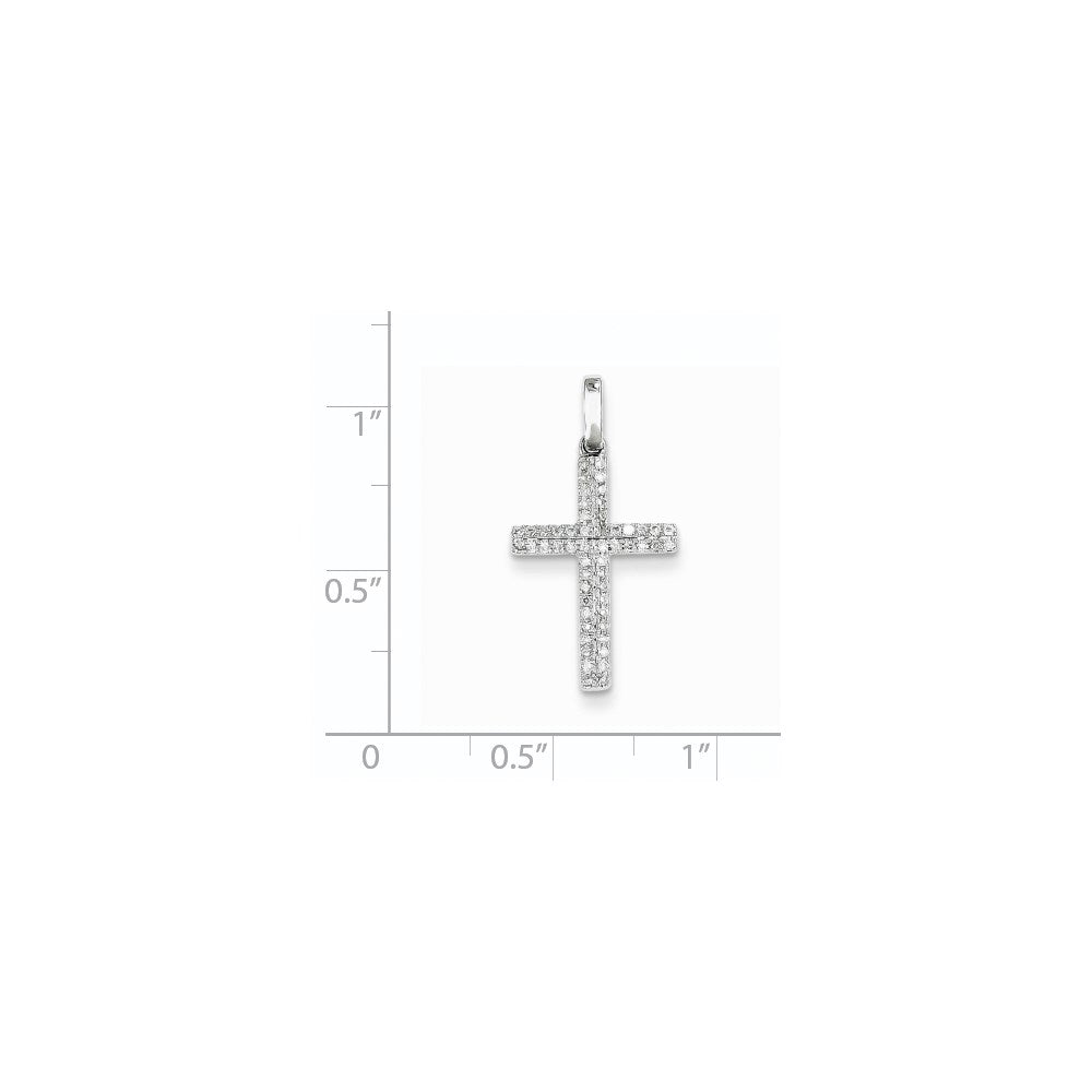 14K Weißgold Diamant-Kreuzanhänger, klein, echt