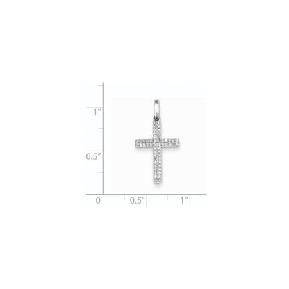 14K Weißgold Diamant-Kreuzanhänger, klein, echt