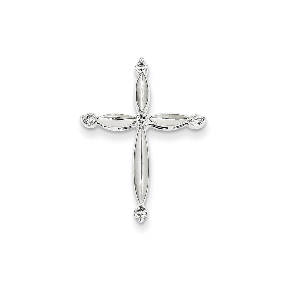 14K Weißgold & Echtdiamant-Herz-Gleitanhänger