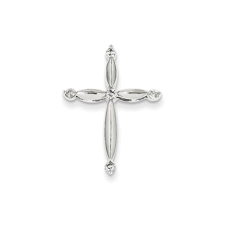 14K Weißgold & Echtdiamant-Herz-Gleitanhänger