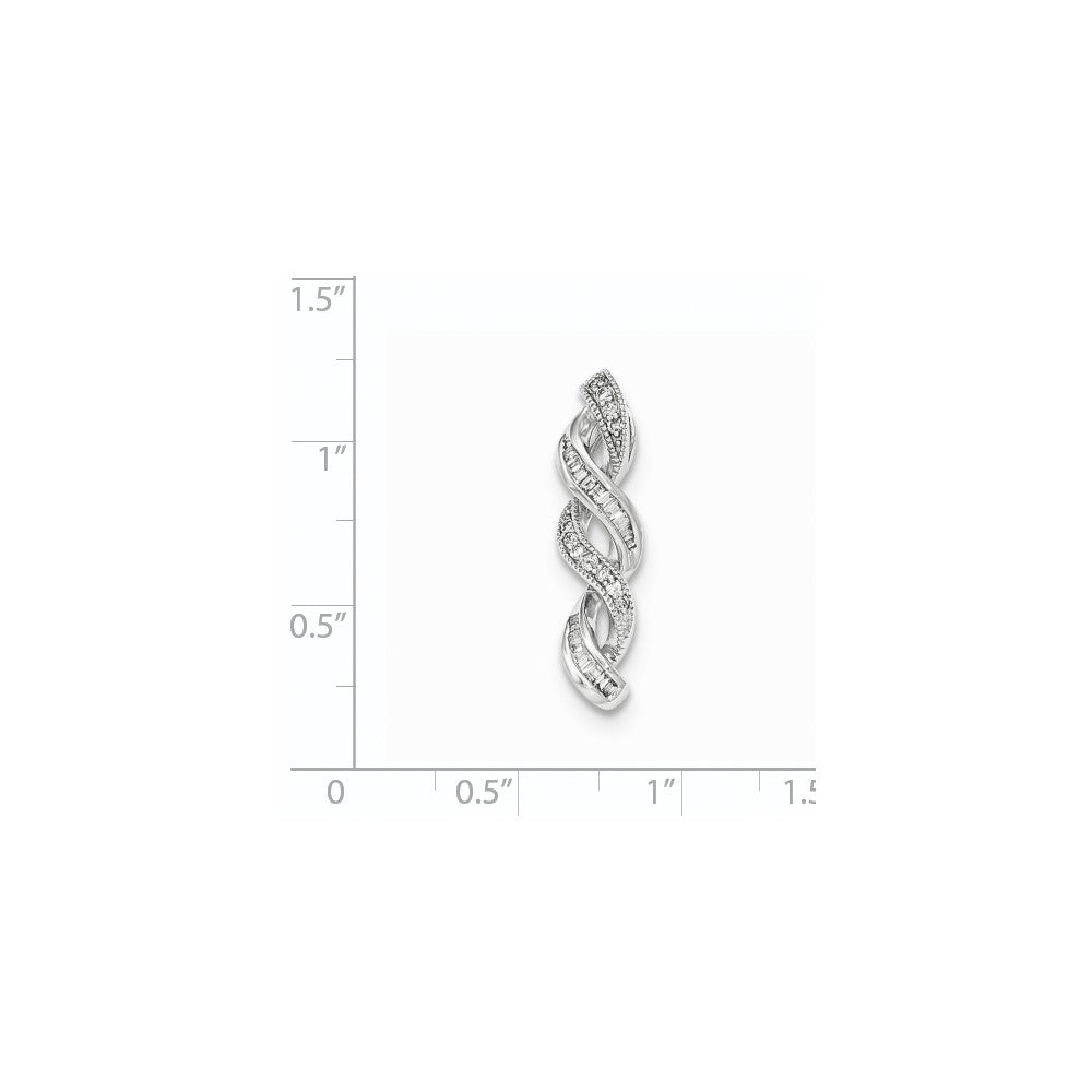 14K Weißgold Echt Diamant Kette Anhänger