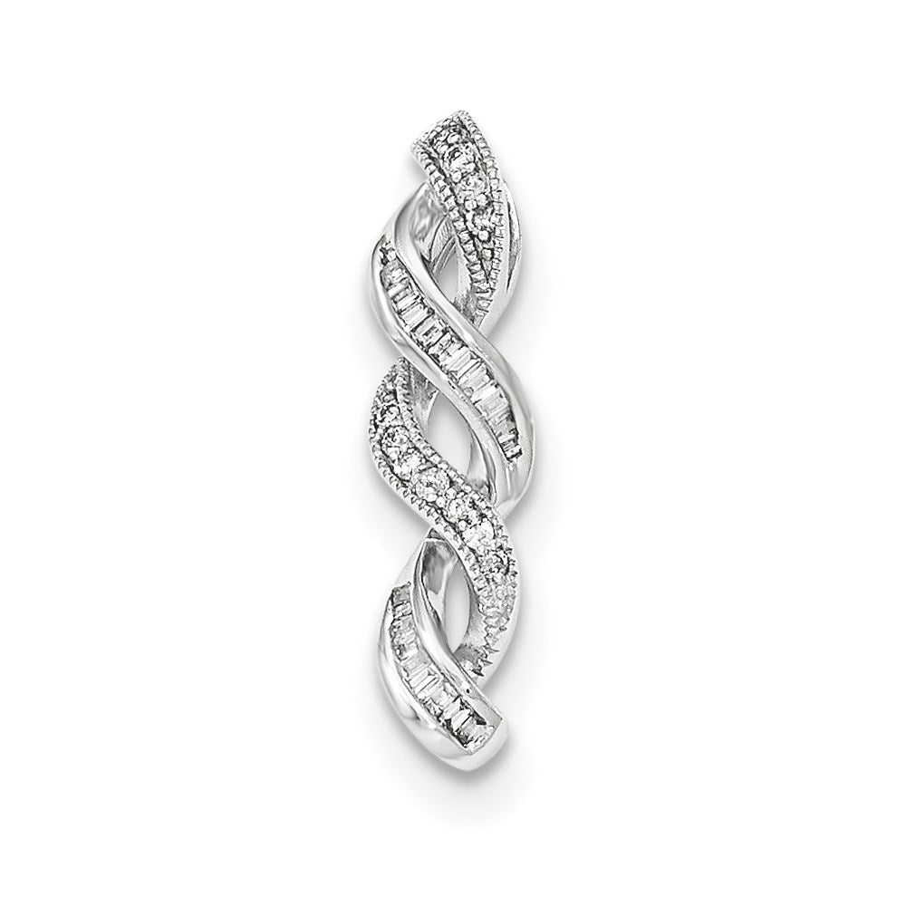 14K Weißgold Echt Diamant Kette Anhänger