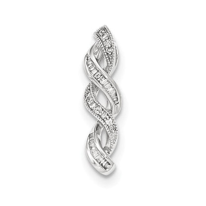 14K Weißgold Echt Diamant Kette Anhänger